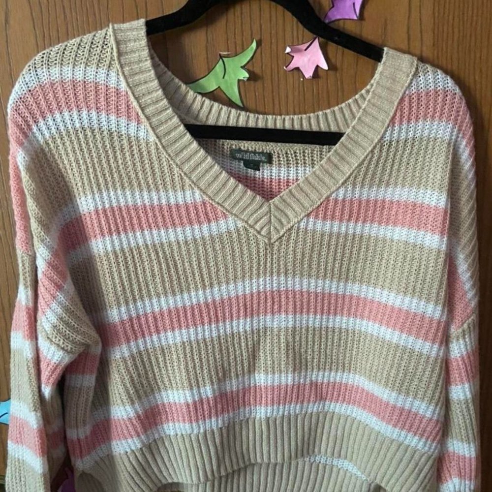 Wild Fable Cropped Stripe Sweater